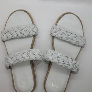 Marc Fisher Women Sandals Jaime Flat Espadrille Slip On White Size 6
